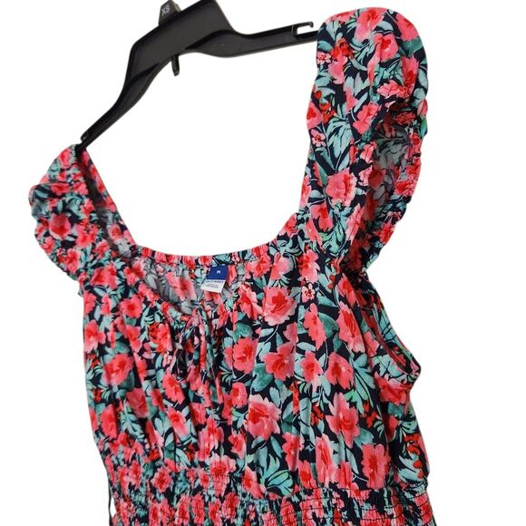 Old Navy Dress Size Medium Floral Print On/Off Shoulder Ruffle.  New - Picture 3 of 10